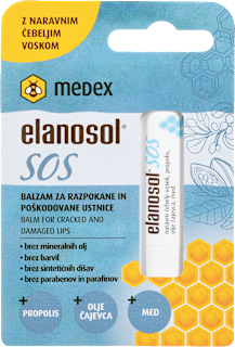 Balzam za razpokane in poškodovane ustnice Elanosol SOS Medex