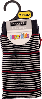 super kids dječje čarape, veličina 8 – Pruge, 3 para JADRAN ČARAPE
