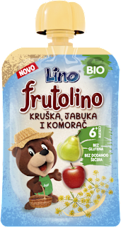 frutolino EKO kašica kruška, jabuka, komorač, 6+ mj. Lino