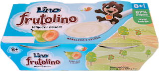 frutolino mliječni desert – marelica i kruška Lino