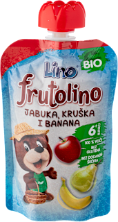 frutolino EKO kašica jabuka, kruška i banana –  6+ mj. Lino