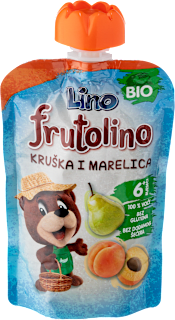 frutolino EKO kašica kruška i marelica – 6+ mj. Lino