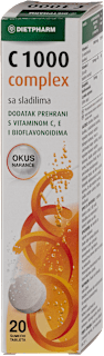 C 1000 complex sa sladilima - dodatak prehrani s vitaminom C, E i bioflavonoidima, okus naranče  DIETPHARM