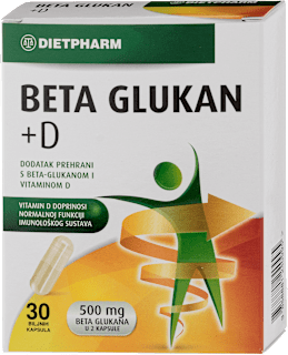 Beta Glukan + D - dodatak prehrani s beta-glukanom i vitaminom D DIETPHARM