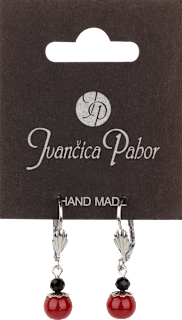 Naušnice – viseće, crvena perla Ivančica Pahor