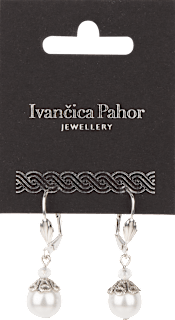 Naušnice – srebrne, biser Ivančica Pahor