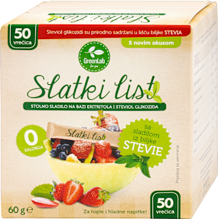 Slatki list, stolno sladilo na bazi eritritola i steviol glikozida GreenLab