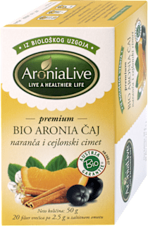 BIO Aronia čaj s narančom i cejlonskim cimetom, 20 vrećica AroniaLive