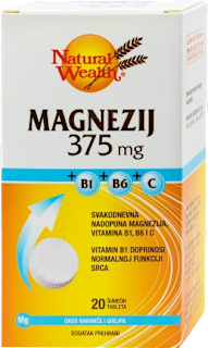 Magnezij 375 mg + B1 + B6 + C  Natural Wealth
