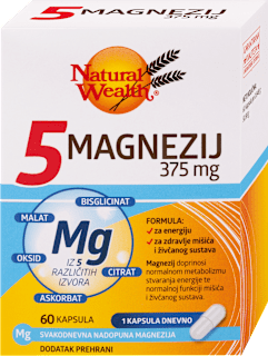 5 Magnezij 375 mg Natural Wealth