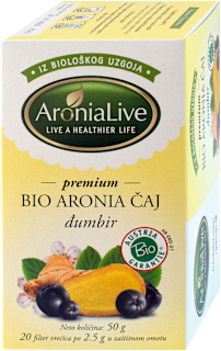 BIO Aronia čaj s đumbirom, 20 vrećica AroniaLive