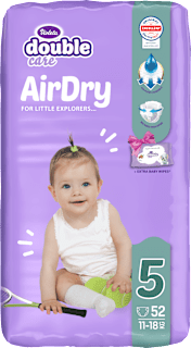 double care AirDry pelene 5 junior (11 – 18 kg) + vlažne maramice 40 kom. Violeta