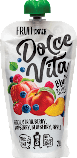 Blue Blues voćni snack - breskva, jagoda, malina, borovnica i jabuka Dolce Vita