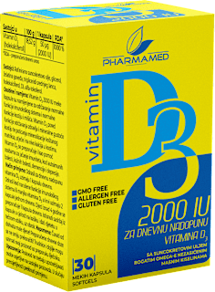 Vitamin D3 2000 IU kapsule Pharmamed