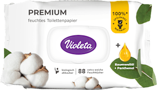 Premium vlažni toalet papir Cotton Violeta