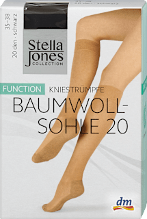 Чорапи до коляното с памучна пета, черни, 20 DEN, размер 35-38 Stella Jones
