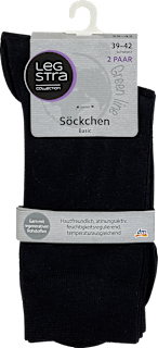 Söckchen Basic schwarz, Gr. 39-42 (2 Paar) Legstra