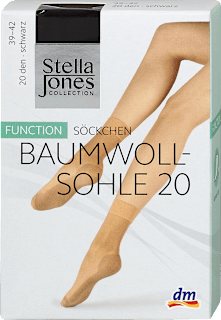 Baumwollsohle Function Söckchen schwarz 20 DEN, Gr. 39-42 (1 Paar) Stella Jones