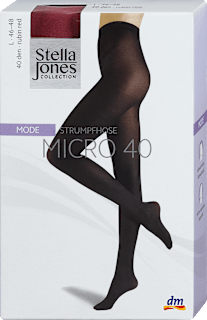 Strumpfhose Mode Micro rubinrot DEN 40, Gr. 46-48 Stella Jones