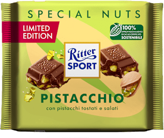 Cioccolato al latte con pistacchi tostati e salati Ritter SPORT