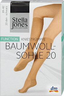 Dokolenke z bombažnim podplatom 20 DEN, 39-42, črne Stella Jones