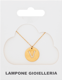 Ogrlica slovo V - Gold Lampone