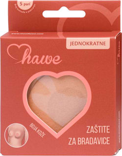 Jednokratne pamučne zaštite za bradavice - cvjetić, 5 pari hawe