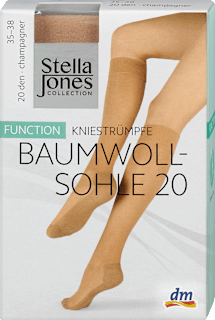 Kniestrümpfe Baumwollsohle champagner 20 DEN, Gr. 35-38 (1 Paar) Stella Jones
