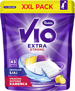 Kapsule za strojno pomivanje posode VIO Extra Strong, vonj limone, XXL pakiranje Violeta VIO