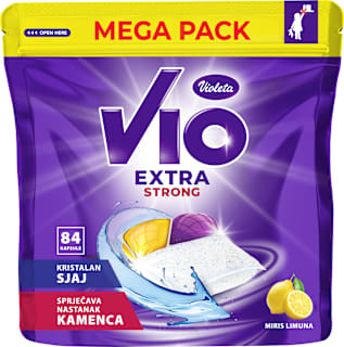 Kapsule za strojno pomivanje posode VIO Extra Strong, vonj limone, Mega pakiranje Violeta VIO