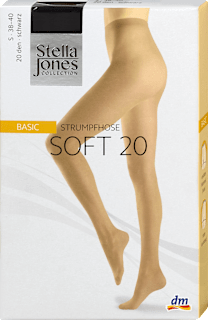 Soft Basic Strumpfhose schwarz 20 DEN, Gr. 38-40 Stella Jones