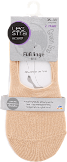 Füßlinge Basic weiß und beige, Gr. 35-38, (2 Paar) Legstra