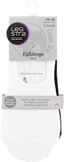 Füßlinge Basic weiß und schwarz, Größe 39-42, (2 Paar) Legstra