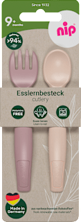 Esslernbesteck rosa/beige 2tlg. Nip