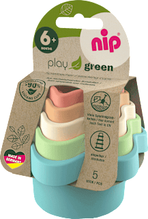 Stapelbecher Set play green bunt 5tlg Nip