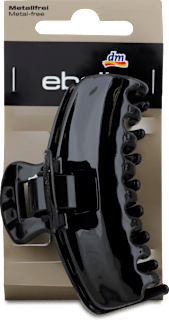 skřipec na vlasy, středně velký, lesklý černý ebelin