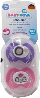 Suzete ortodontice,decorate multicolore,inel,talia 3+ Baby-Nova