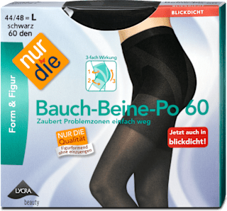 Form & Figur Bauch-Beine-Po Strumpfhose schwarz 60 DEN, Gr. 40/44 nur die
