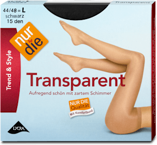 Trend & Style Transparent Strumpfhose schwarz 15 DEN, Gr. 44/48 nur die