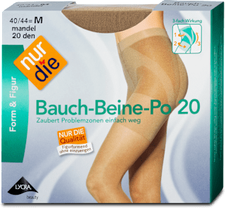 Form & Figur Bauch-Beine-Po Strumpfhose mandel 20 DEN, Gr. 40/44 nur die