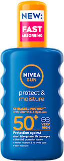 Слънцезащитен спрей Protect & Moisture, SPF 50+ NIVEA SUN