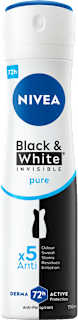 Black&White Invisible Pure dezodorans u spreju NIVEA