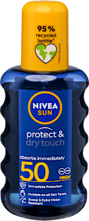 Napozó spray FF50, átlátszó, Protect & Dry touch NIVEA SUN
