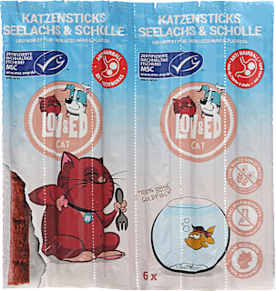 Katzenleckerli Sticks mit Lachs & Scholle LOV&ED
