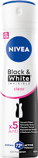 Antitranspirant Deospray Black & White Invisible Clear NIVEA