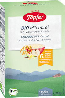 Cereale cu ovaz integral, lapte, mere și vanilie 6+ Töpfer