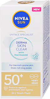 Fényvédő fluid arcra Derma Skin Clear, FF50+ NIVEA SUN