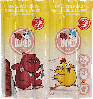 Katzenleckerli Sticks mit Geflügel & Leber LOV&ED