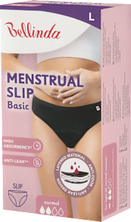 menstruační kalhotky Basic, černé, velikost L Bellinda