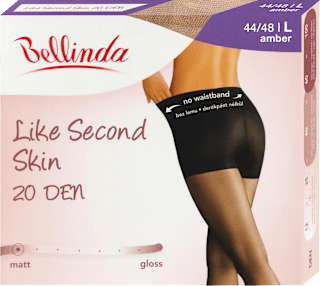 Hlačne nogavice Like Second Skin, 20 DEN, 44-48, amber Bellinda